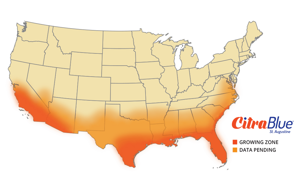 CitraBlue St. Augustine Growing Zone Map