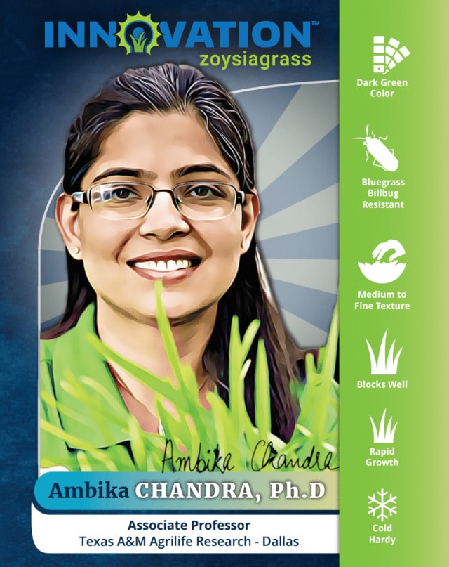 Ambika Chandra Innovation Zoysia Trading Card Front